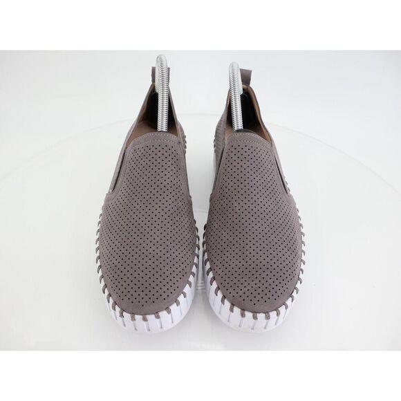 Ilse Jacobsen Tulip Platform Flat Sz 40 10 Slip On Gray perforated Shoes - Picture 3 of 11